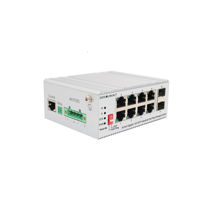 8-Port Gigabit +2G SFP Industrial Fast Ring Managed Switch
